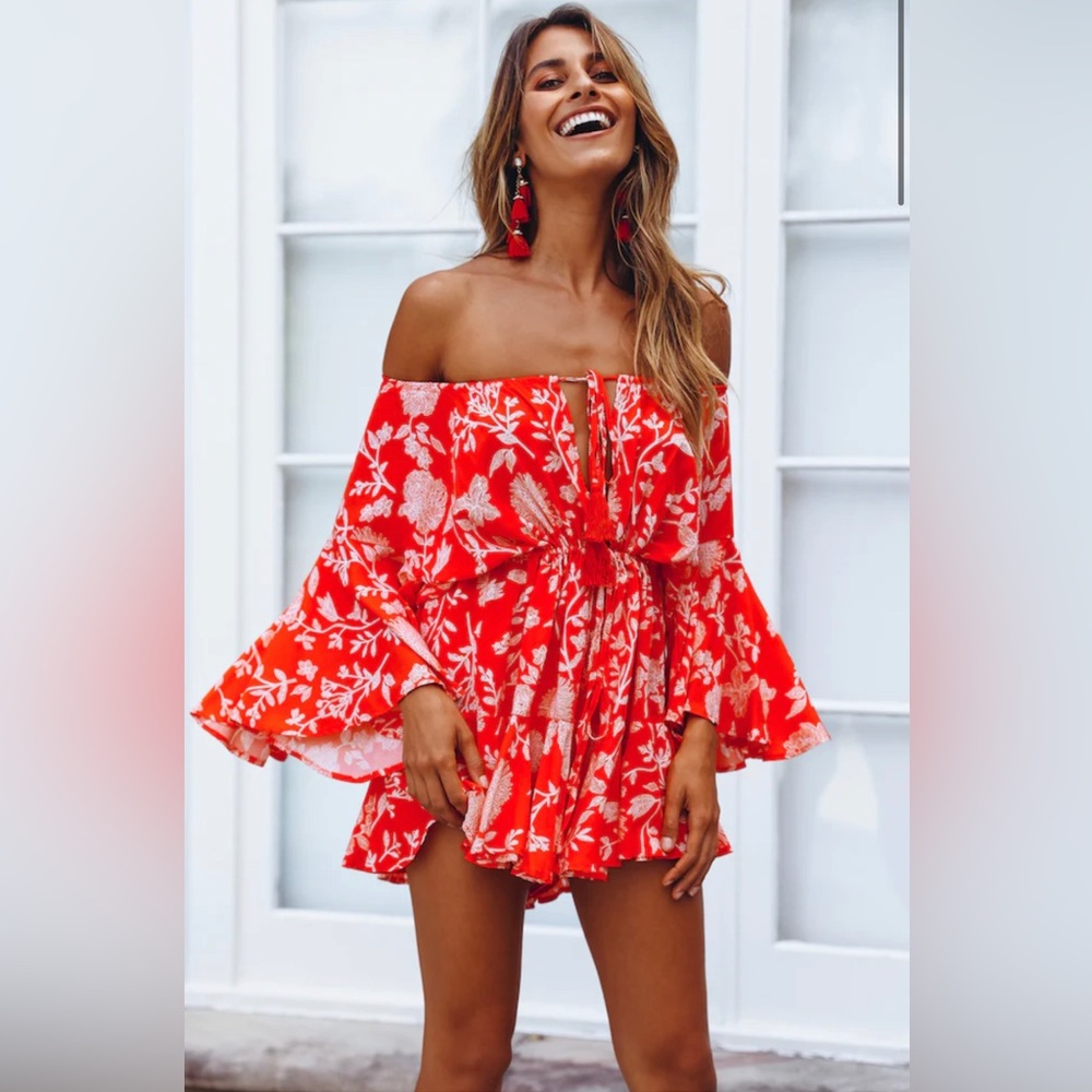 Hello Molly Made in the Aftermath Romper Red size 10